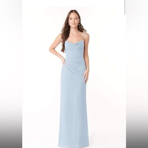 AZAZIE MAI Fitted Pleated Chiffon Long Dress Mist
